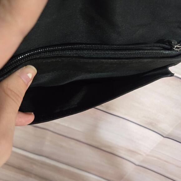 Lucky Brand Black Leather Studded Flap Sher Crossbody Bag Boho Small Purse - Picture 10 of 16